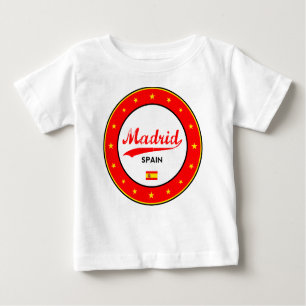 T-shirt Pour Bébé Madrid, Espagne, cercle, blanc