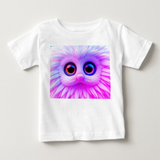 T-shirt Pour Bébé Magenta-Mignon (Devant)