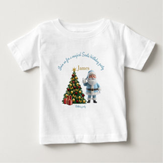 T-shirt Pour Bébé Magical Santa Birthday Invitation