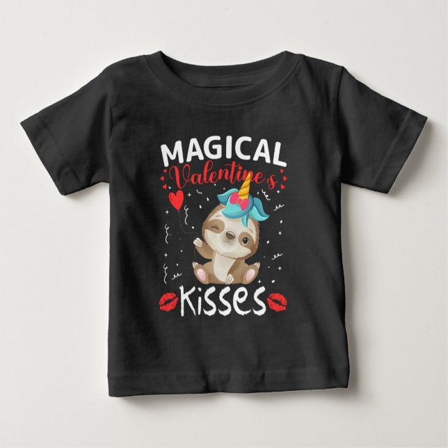 T-shirt Pour Bébé Magical Valentine's Kisses (Devant)