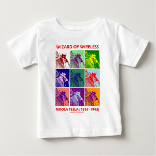 T-shirt Pour Bébé Magicien de radio (Nikola Tesla neuf images)