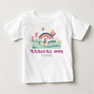 T-shirt Pour Bébé magique premier anniversaire bébé personnalisé nom