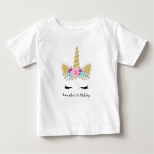 T-shirt Pour Bébé Magique Unicorn Floral Premier Anniversaire