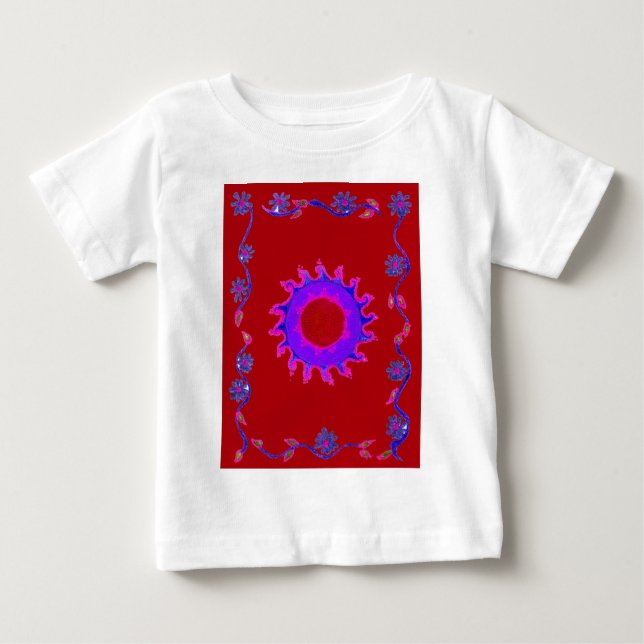 T-shirt Pour Bébé Magnifique Inde extraordinaire Motif Mendi Art Des (Devant)
