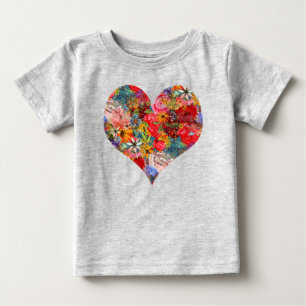 T-shirt Pour Bébé Magnifique motif floral abstrait coloré et lumineu