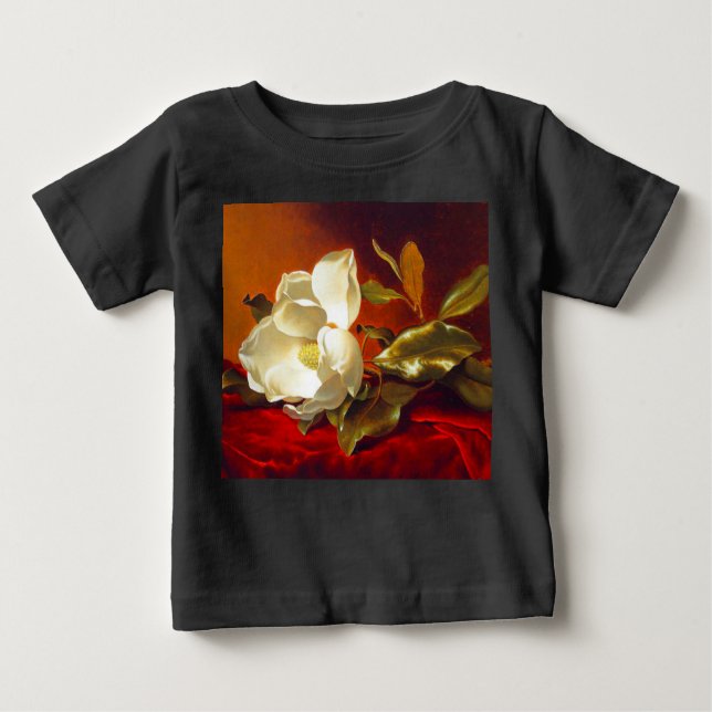 T-shirt Pour Bébé Magnolia sur Red Velvet Martin Johnson Heade (Devant)