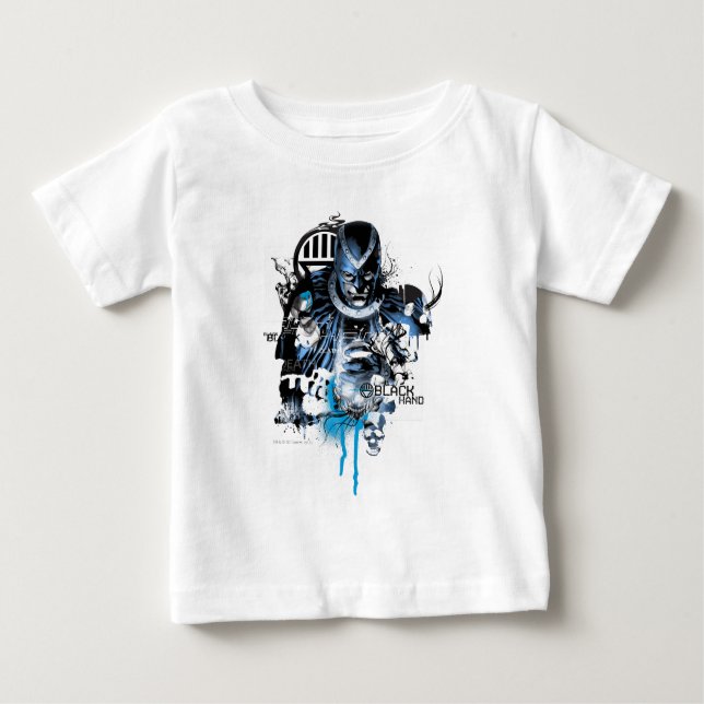 T-shirt Pour Bébé Main noire - Collage bleu (Devant)