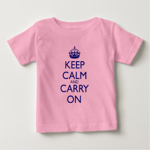 T-shirt Pour Bébé Maintenez calme et continuez le texte de bleu