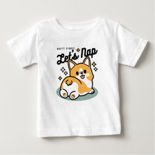 T-shirt Pour Bébé Mais d'abord, Nappons - mignon Caricature à bouton