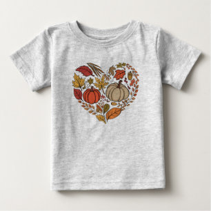 T-shirt Pour Bébé Maison de cœur d'automne Cottagecore Cœur de citro
