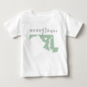 T-shirt Pour Bébé Maison du Maryland cultivée Carte d'état des cou