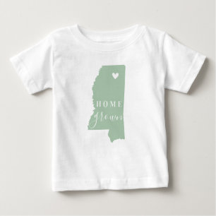 T-shirt Pour Bébé Maison du Mississippi cultivée Carte d'état des
