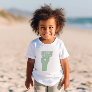 T-shirt Pour Bébé Maison du Vermont cultivée Carte d'état des coul