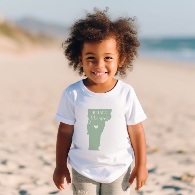 T-shirt Pour Bébé Maison du Vermont cultivée | Carte d'état des coul (Créateur téléchargé)