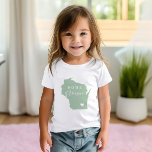 T-shirt Pour Bébé Maison du Wisconsin cultivée Carte d'état des co
