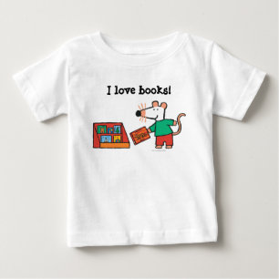 T-shirt Pour Bébé Maisy avec des livres de bibliothèque