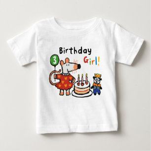 T-shirt Pour Bébé Maisy Birthday Girl, 3 Ans
