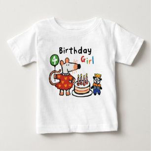 T-shirt Pour Bébé Maisy Birthday Girl, 4 Ans