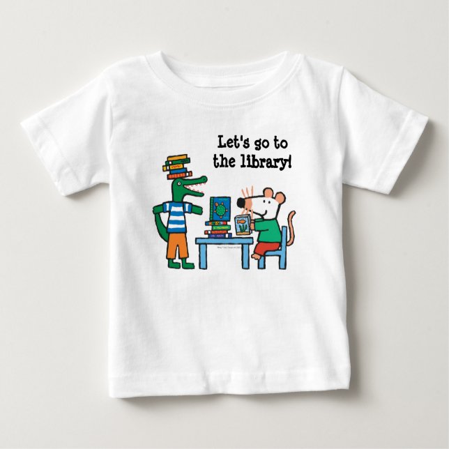 T-shirt Pour Bébé Maisy et amis Profitez de la bibliothèque (Devant)