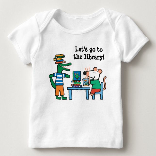 T-shirt Pour Bébé Maisy et amis Profitez de la bibliothèque (Devant)