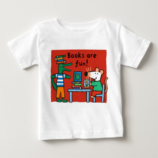 T-shirt Pour Bébé Maisy et Charley Lire des livres (Devant)