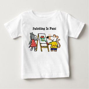 T-shirt Pour Bébé Maisy et peinture pointillée à l'école maternel