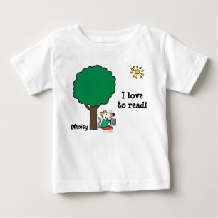 T-shirt Pour Bébé Maisy Lit Son Livre De Bibliothèque En Dehors