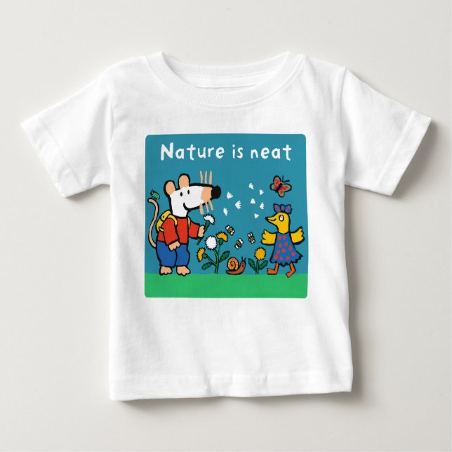 T-shirt Pour Bébé Maisy Nature is Neat, texte blanc (Devant)