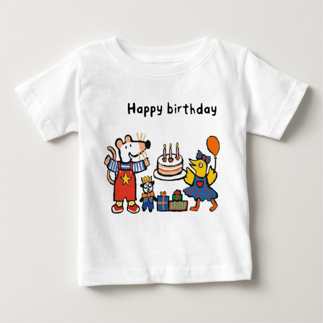 T-shirt Pour Bébé Maisy Personalized Birthday (Devant)