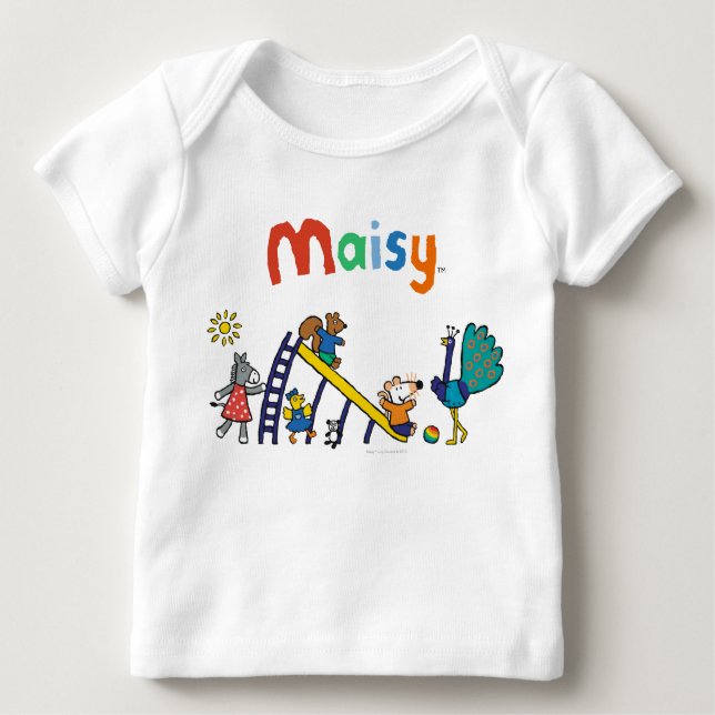 T-shirt Pour Bébé Maisy sur le terrain de jeu avec des amis (Devant)