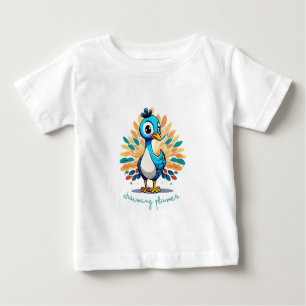 T-shirt Pour Bébé Majestic Peacock avec Queue colorée