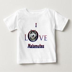 T-shirt Pour Bébé Malamute d'Alaska I Love