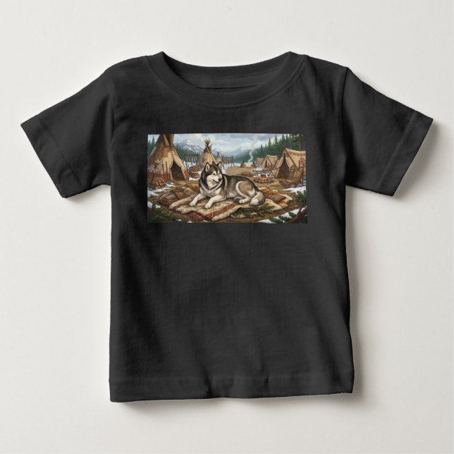 T-shirt Pour Bébé Malamute indigène   (Devant)
