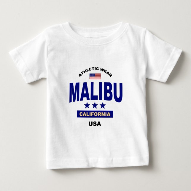 T-shirt Pour Bébé Malibu la Californie (Devant)