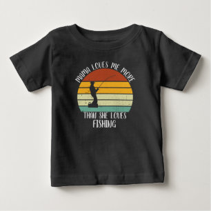 T-shirt Pour Bébé Mama M'amour Plus Qu'elle N'aime La Pêche PERSONNA