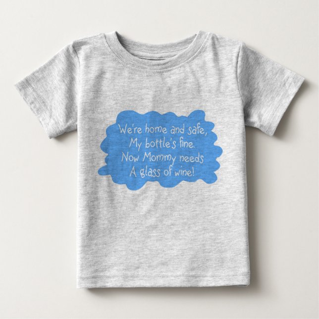 T-shirt Pour Bébé Maman a besoin de vin bleu (Devant)