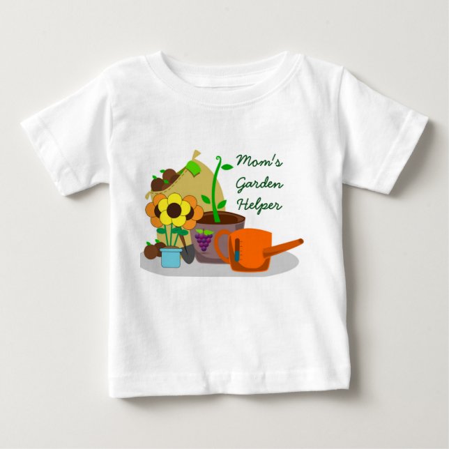 T-shirt Pour Bébé Maman aide jolie au jardin  (Devant)