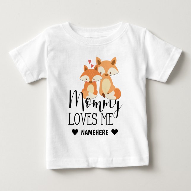 T-shirt Pour Bébé Maman aime moi -fox (Devant)