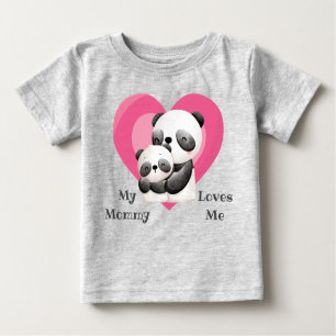 T-shirt Pour Bébé Maman Aime Moi Panda Ours Bébé Bodysuit