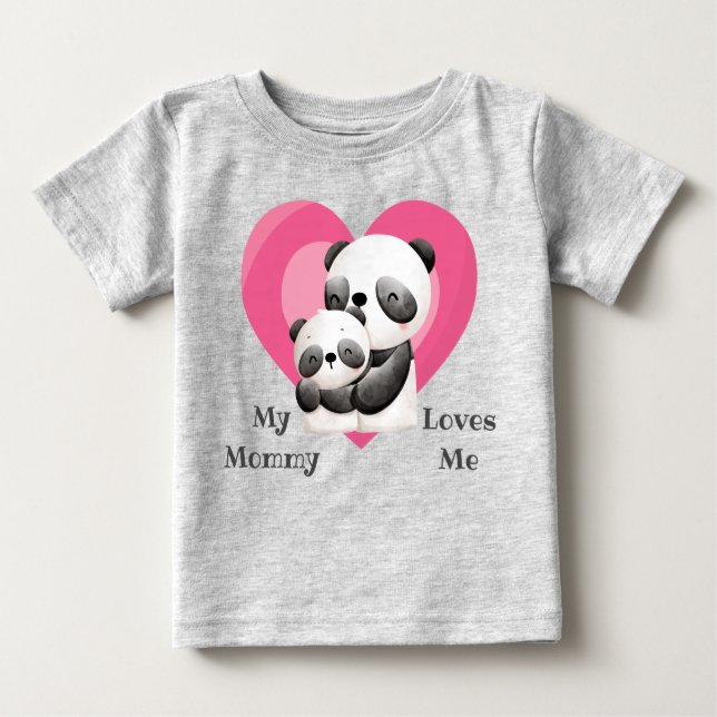T-shirt Pour Bébé Maman Aime Moi Panda Ours Bébé Bodysuit (Devant)