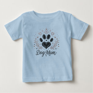 T-shirt Pour Bébé Maman Chien Bébé Tout-Petit Patte Cœur