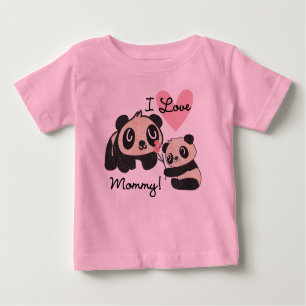 T-shirt Pour Bébé Maman d'amour des pandas I