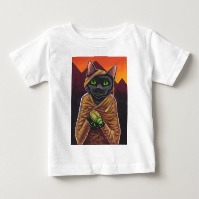 T-shirt Pour Bébé Maman de chat noir (Devant)