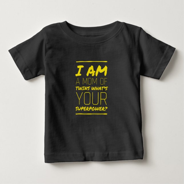 T-shirt Pour Bébé Maman des jumeaux superpuissance drôle mères jour  (Devant)
