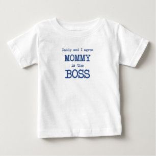 T-shirt Pour Bébé Maman Est Le Patron