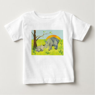 T-shirt Pour Bébé Maman et bébé de rhinocéros