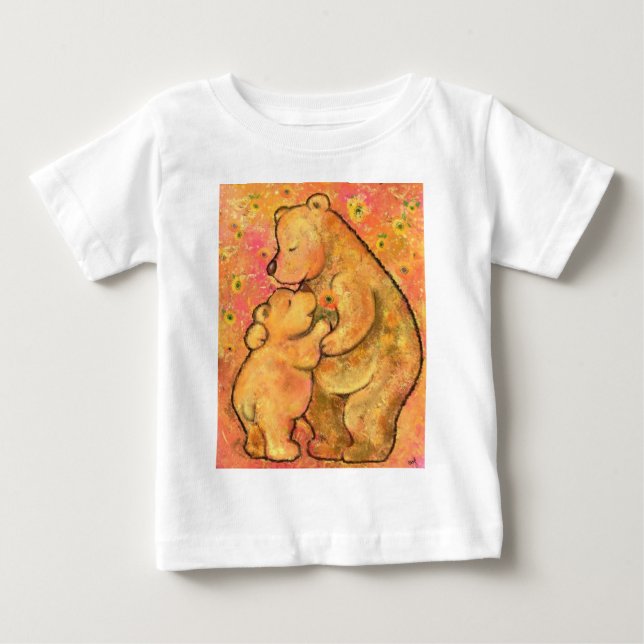 T-shirt Pour Bébé Maman et ours de bébé - Hug - (Devant)