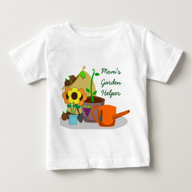 T-shirt Pour Bébé Maman Jardin Mignonne qui Aide  (Devant)