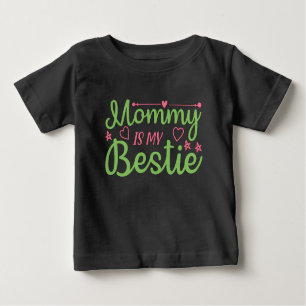 T-shirt Pour Bébé Maman mignonne est ma citation Bestie Pink Green B