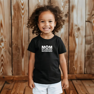 T-shirt Pour Bébé Maman mon super-héros pour toujours blanc